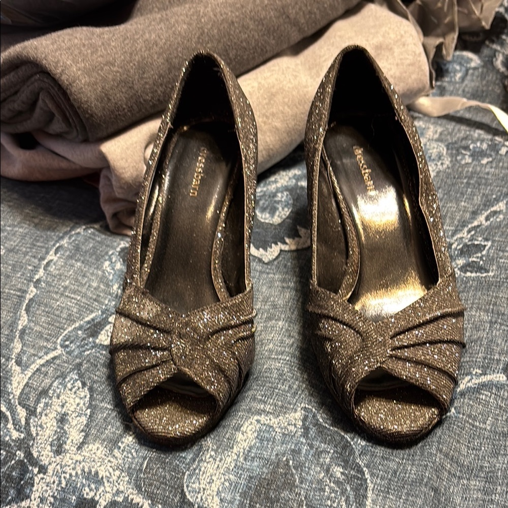 Elegant Black Peep-Toe Heels